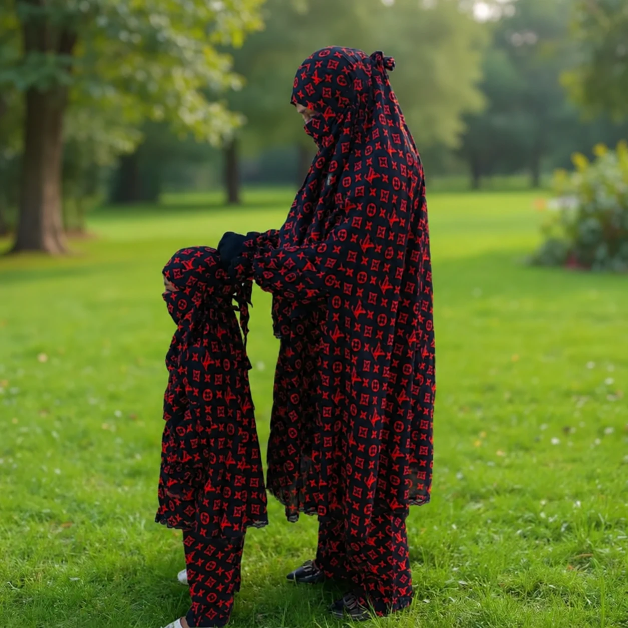 Lilen Fabric Khimar Set D-LF135