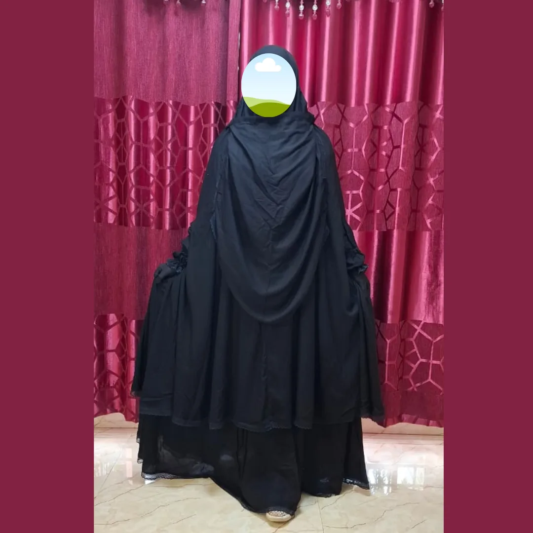 Lilen Fabric Khimar With Scart Set D-LF116