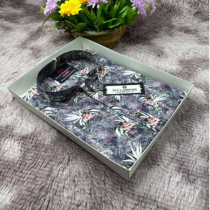 Digital Print Panjabi - Blue (EDP-3348)