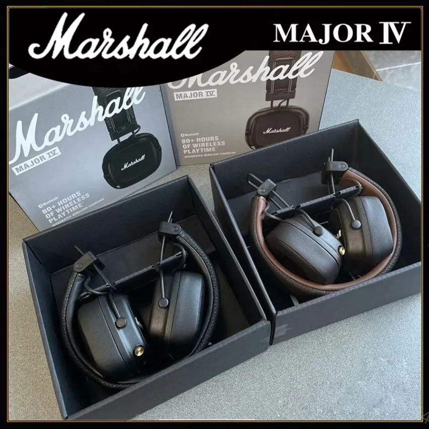 Marshall Major IV 4 Wireless Bluetooth Headphones Classic Earphones Deep Bass Foldable Pop Rock Retro Music Microphone Headset Master Copy (EDP-3225)