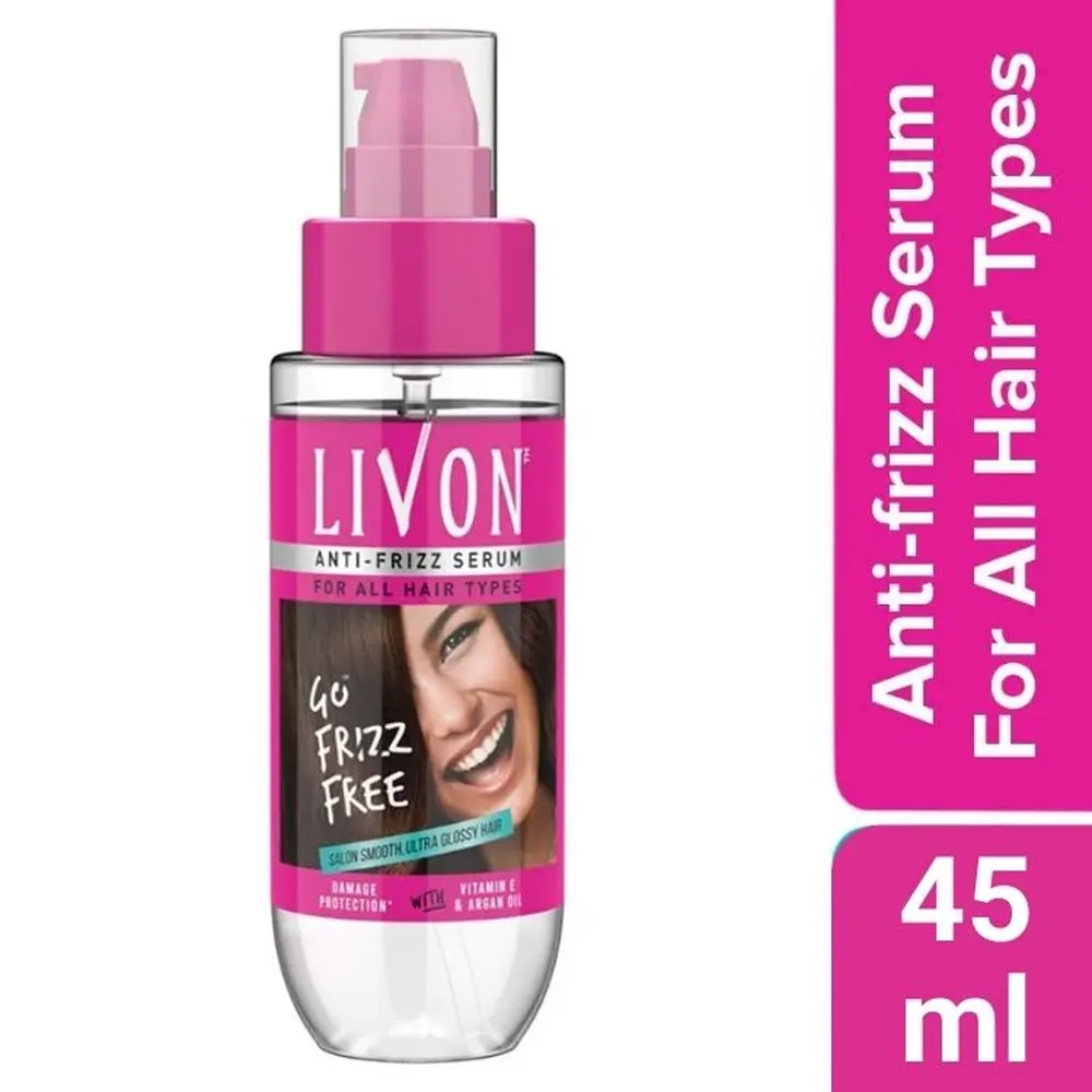 LivOn Anti Frizz Serum for All Hair Types 45ml - Product of India (EDP-2459)