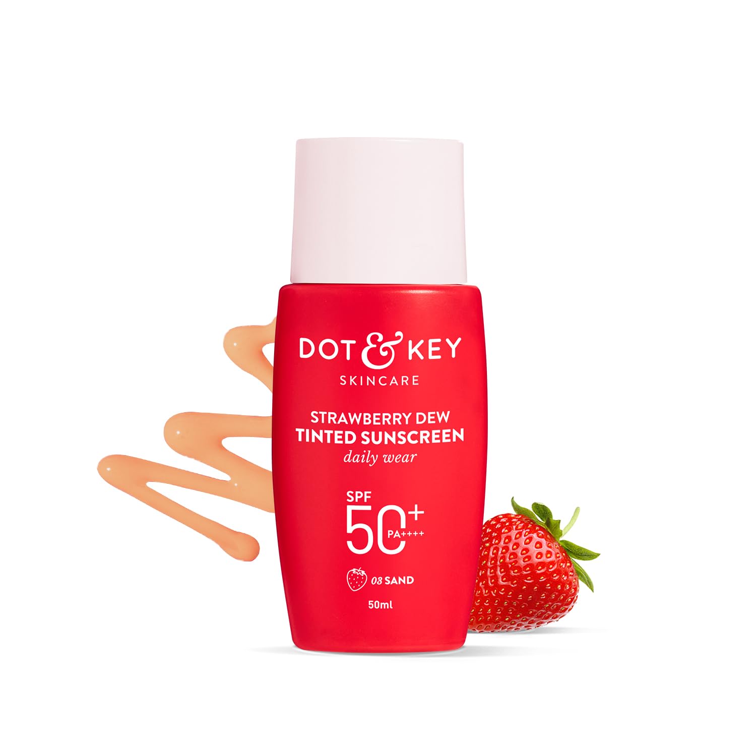 Dot & Key Strawberry Dew Tinted Sunscreen 50ml SPF50+ Sand | Made in India (EDP-3493)