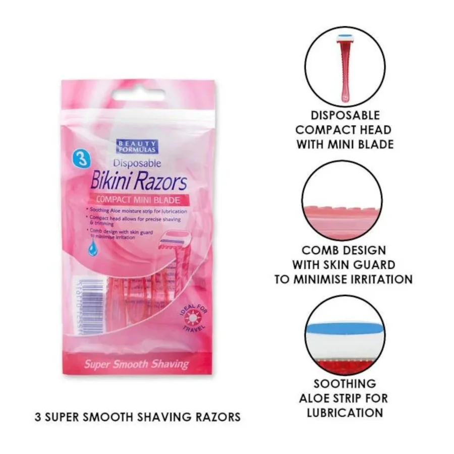 3pcs Razor Beauty Formulas Bikini Razors Compact Mini Blade (E-2181)