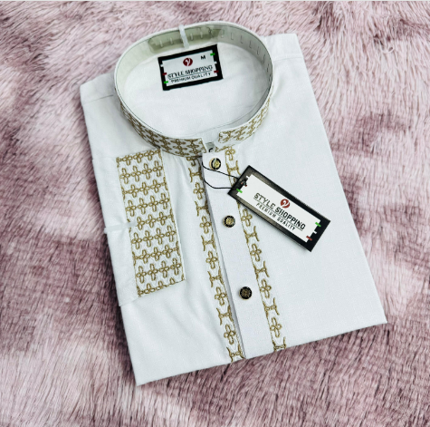 White Color Embroidery Punjabi (EDP-3335)