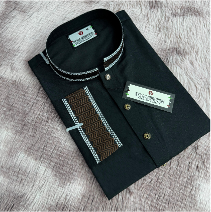 Black Color Embroidery Punjabi (EDP-3339)