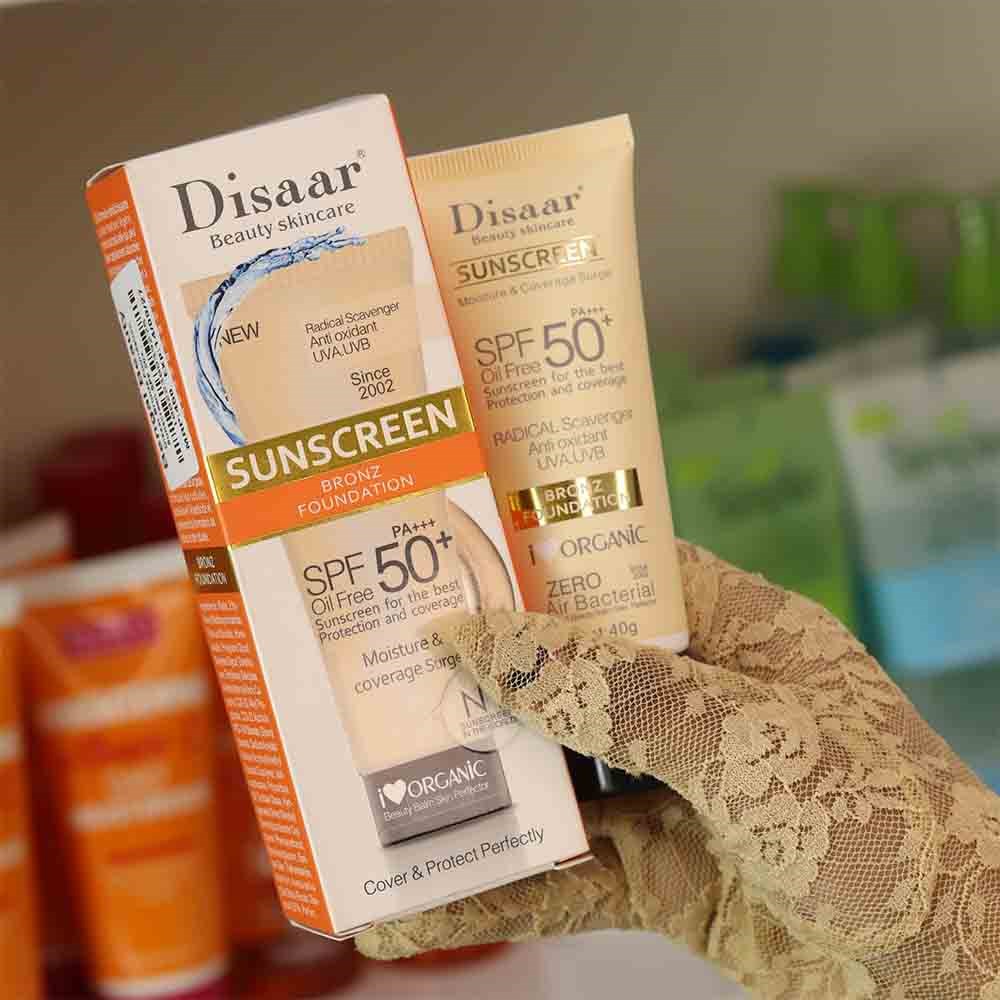 Disaar Beauty Skincare Oil Free SPF PA+++ 50+ Sunscreen Instant Protection UVA UVB Foundation - 40gm (E-2287)