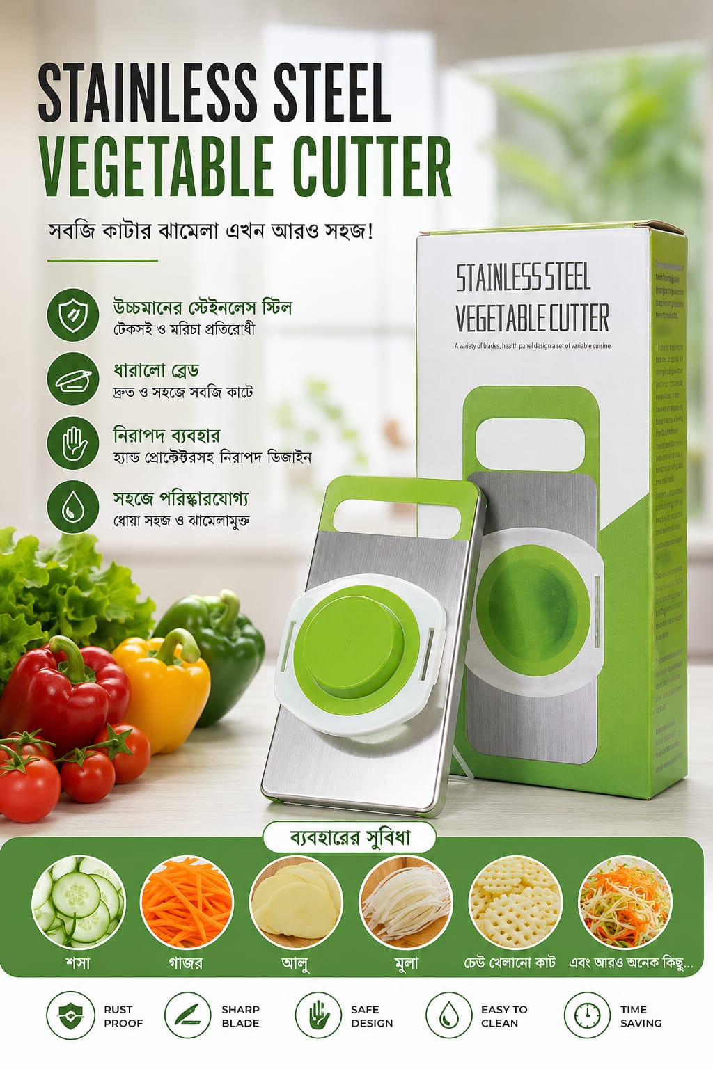 Stainless Steel Vegetable Cutter (EDP-3652)