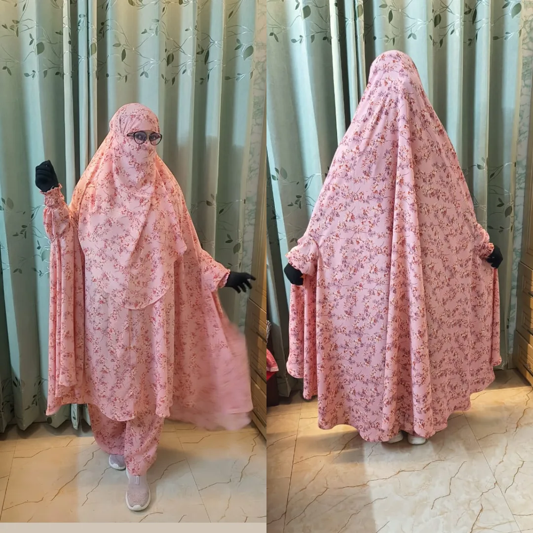 Cherry Georgette Fabric Khimar Set D-CG125