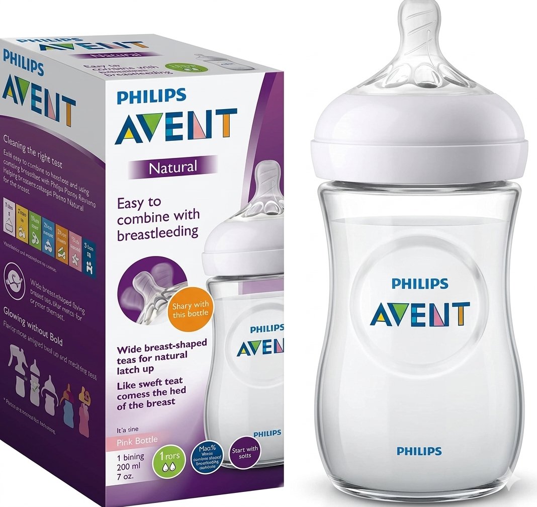 Baby Feeder | Philips Avent Natural Ultra Soft & Flexible Pink Feeding Bottle for 1 month+ 1 Bottle | 260ml (EDP-2223)