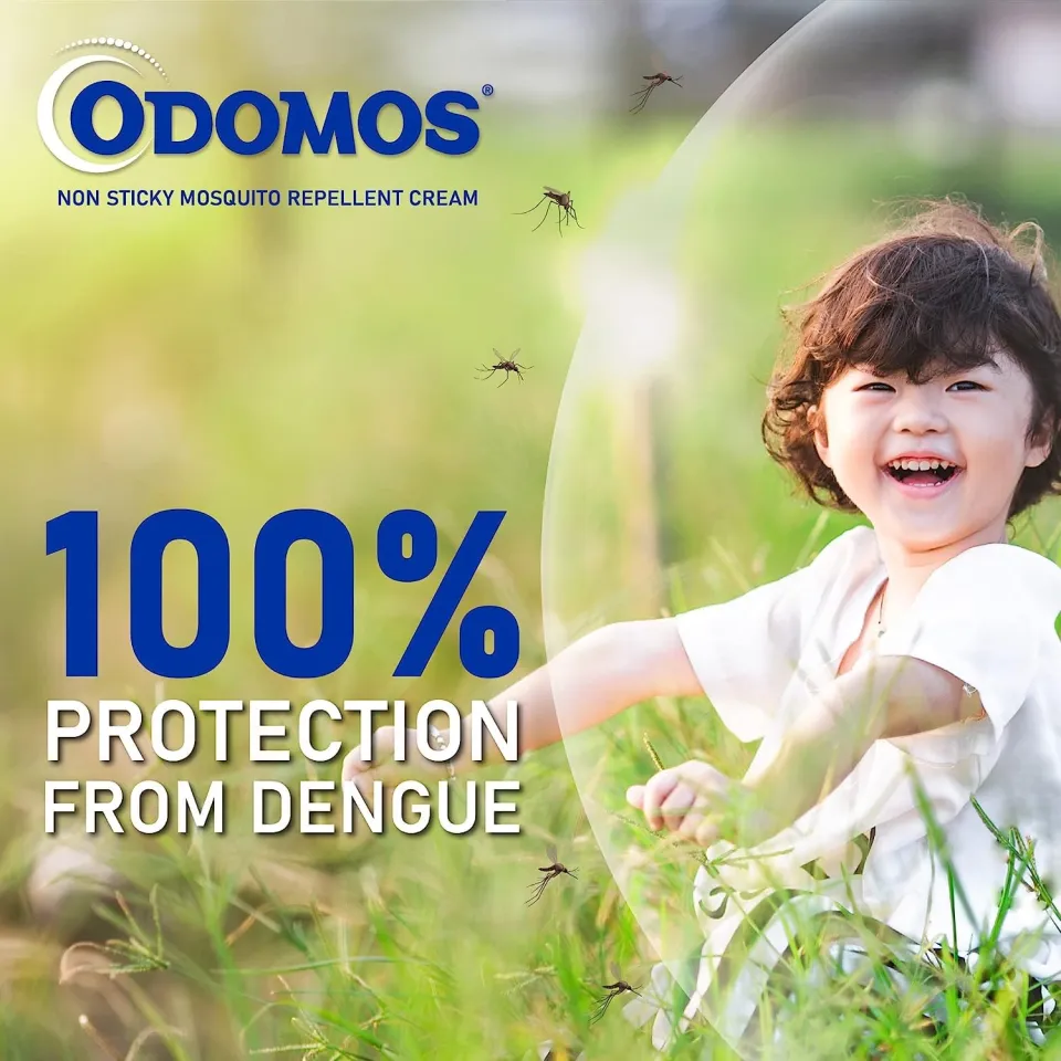 Odomos Blue 50gm Naturals Mosquito Repellent Non-Sticky Cream with Vitamin E & Almond Oil | Made in India (EDP-2522)