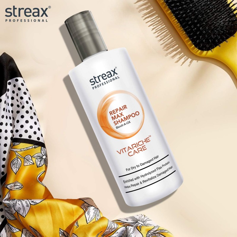 Streax Professionals Vitariche Care Repair Max Shampoo for Dry to Damaged Hair 300ml | Made in BD (EDP-2884)