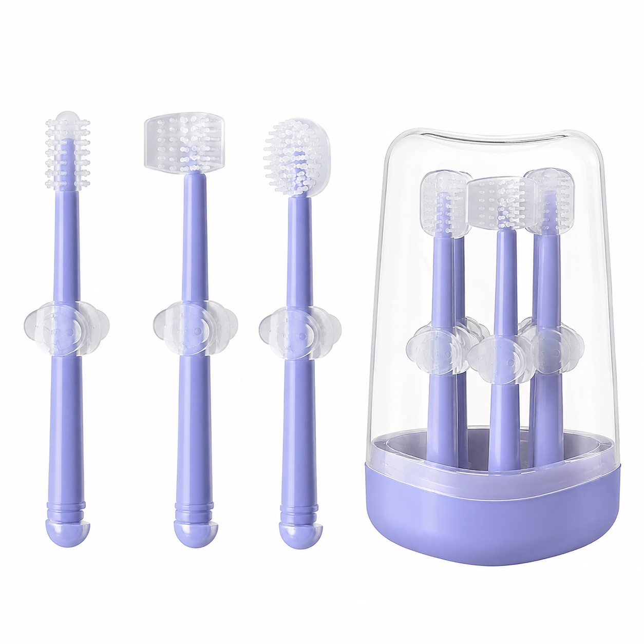 Baby Toothbrush Baby Tongue Cleaner for 0-18 Months 3pcs Set Multicolor Toddler Baby Care 3pcs set with Box (EDP-2231)