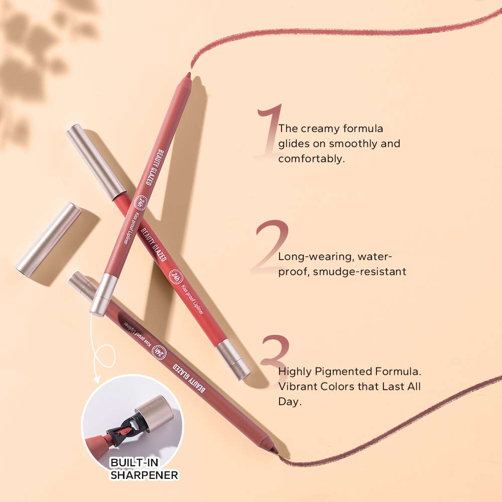 1pcs Beauty Glazed Lively Waterproof & Long Lasting Lip Liner - 9 Shades Available (E-2137)